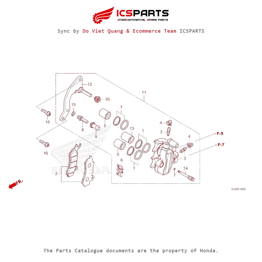 0 (F-18 - FRONT BRAKE CALIPER(WW150) - PCX 160 K1Z (2021+)-A) HONDA Pcx 160 K1Z (2021+) Parts Catalo