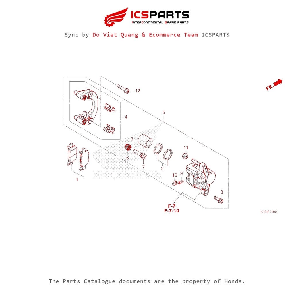 0 (F-21 - REAR BRAKE CALIPER - PCX 160 K1Z (2021+)-A) HONDA Pcx 160 K1Z (2021+) Parts Catalogue