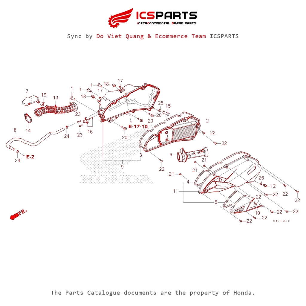 0 (F-28 - AIR CLEANER - PCX 160 K1Z (2021+)-A) HONDA Pcx 160 K1Z (2021+) Parts Catalogue
