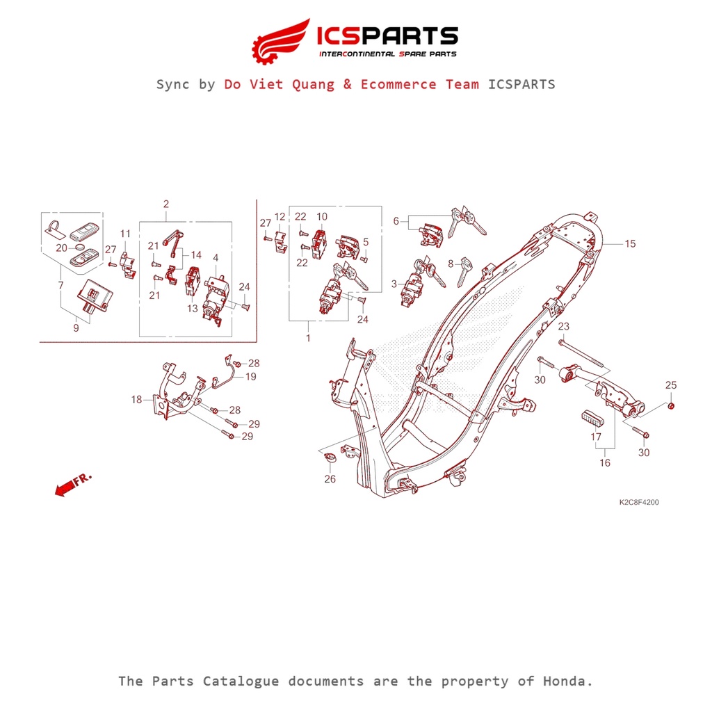 Khung Xe - Sườn (F42-B) HONDA Vision 110 (2021+) Parts Catalogue