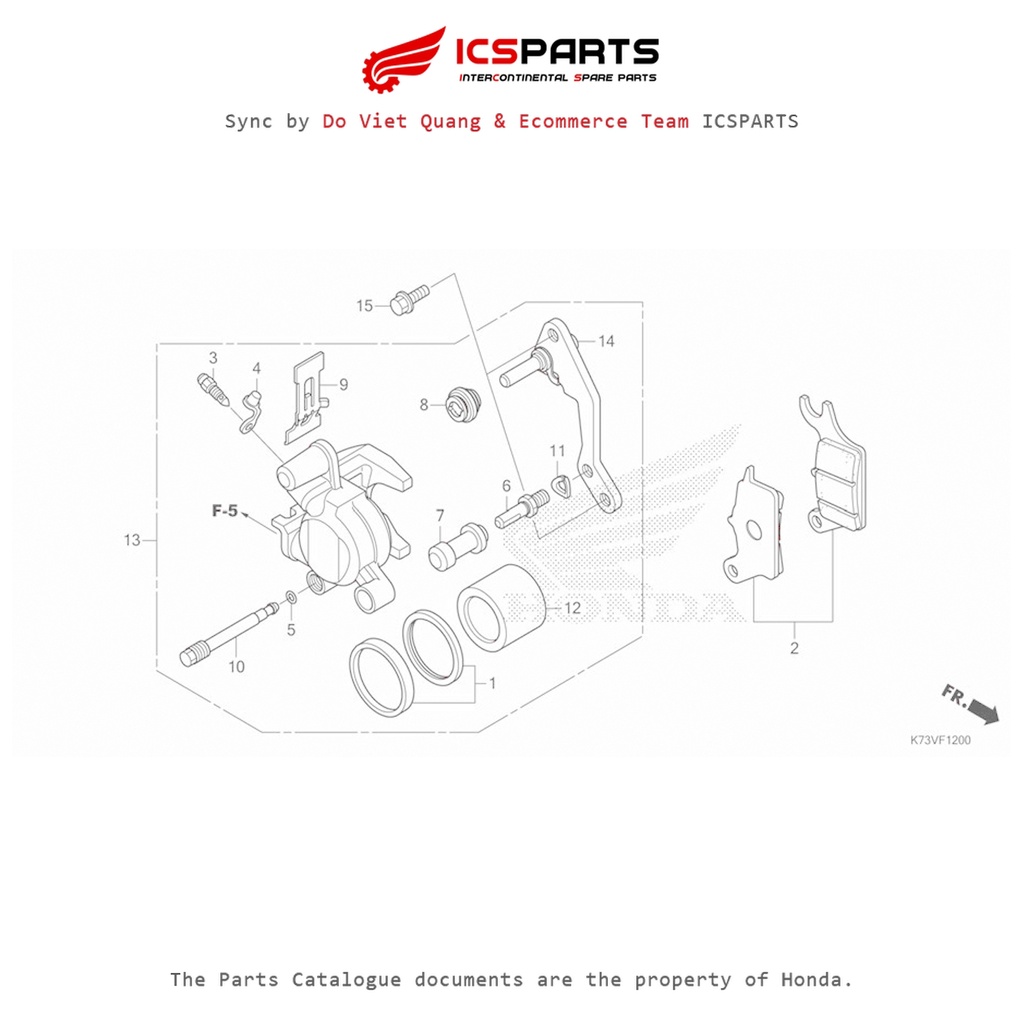 Ngàm Phanh Trước (F-12-C) HONDA Future 125 K73 (2020) Mã Lẻ (45250KWWB12)