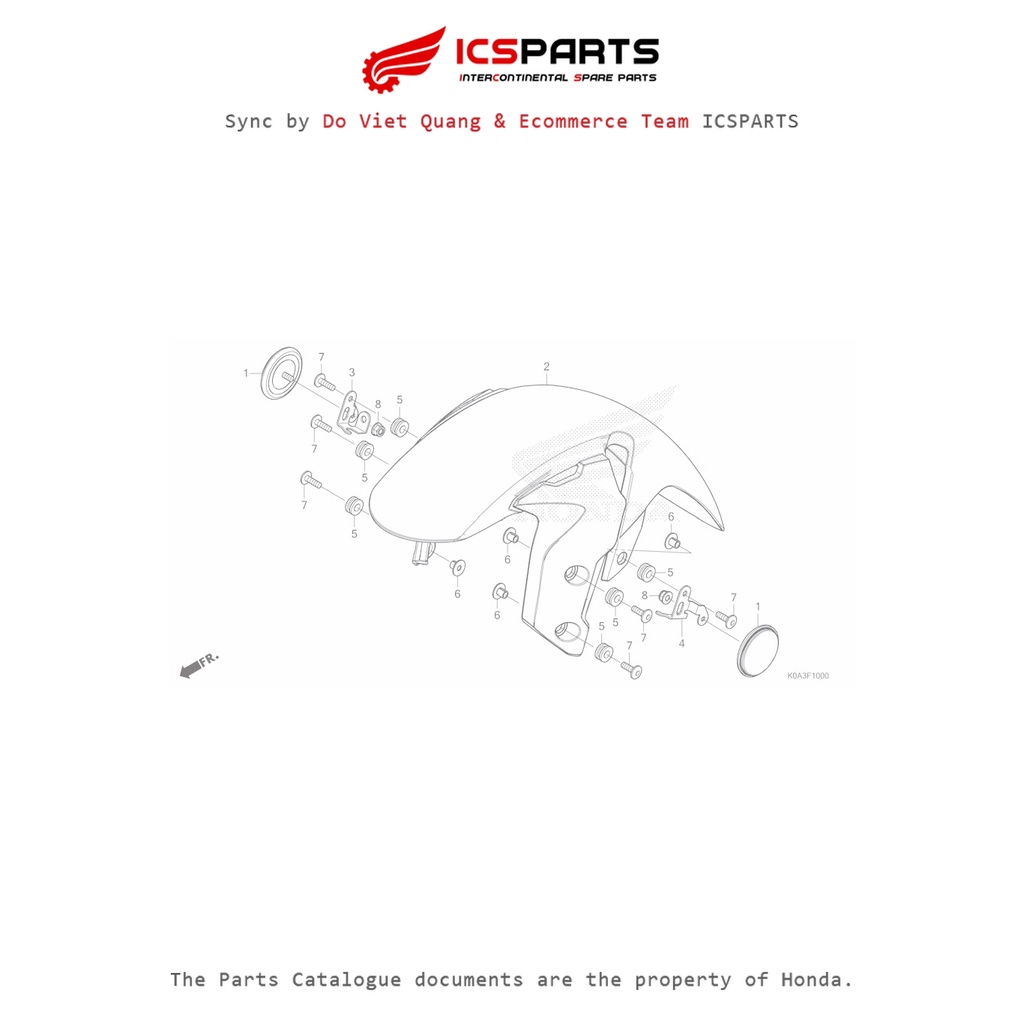 Chắn Bùn Trước (F-10-A) HONDA Cb300R (2019+) Parts Catalogue