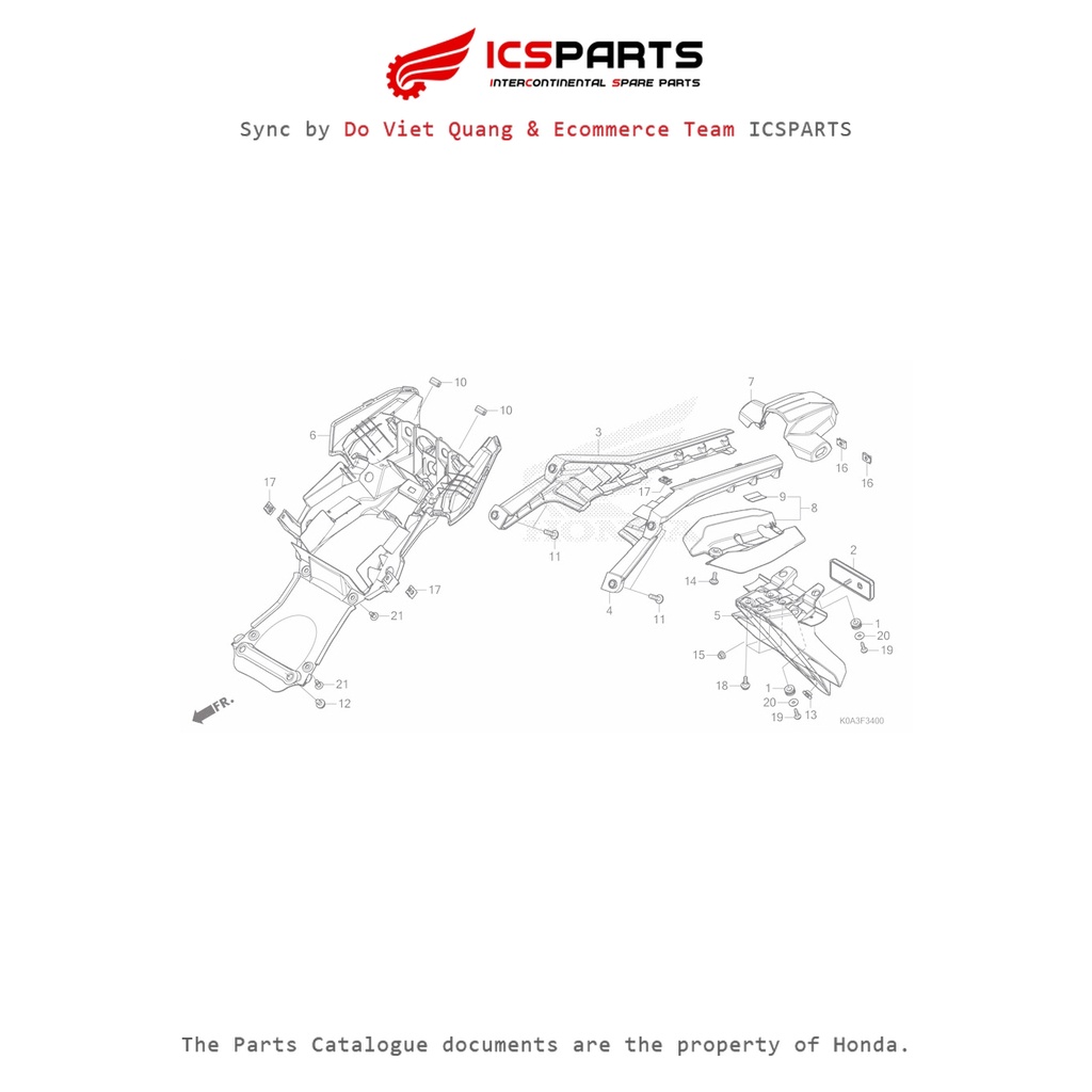 Chắn Bùn Sau (F-34-A) HONDA Cb300R (2019+) Parts Catalogue