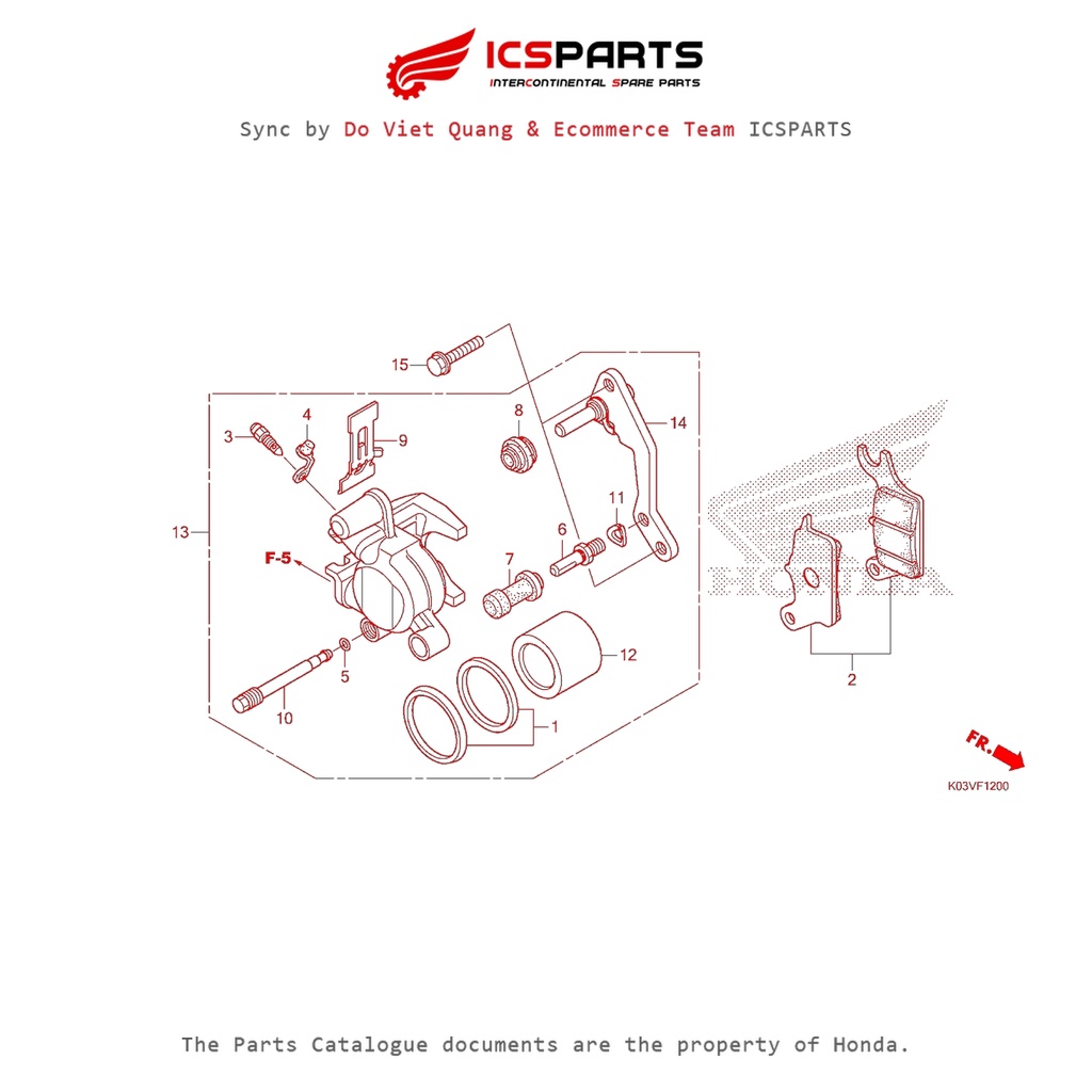 Heo Dầu Phanh Trước (Thắng Trước) (F-12-C) HONDA Wave 110 K03V (2014) Mã Lẻ (45250KWWB12)