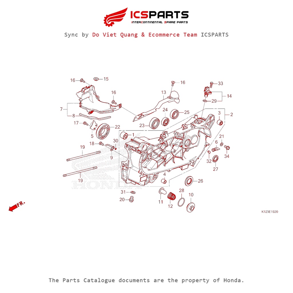 0 (E-19-20 - LEFT CRANKCASE - PCX 160 K1Z (2021+)-A) HONDA Pcx 160 K1Z (2021+) Parts Catalogue