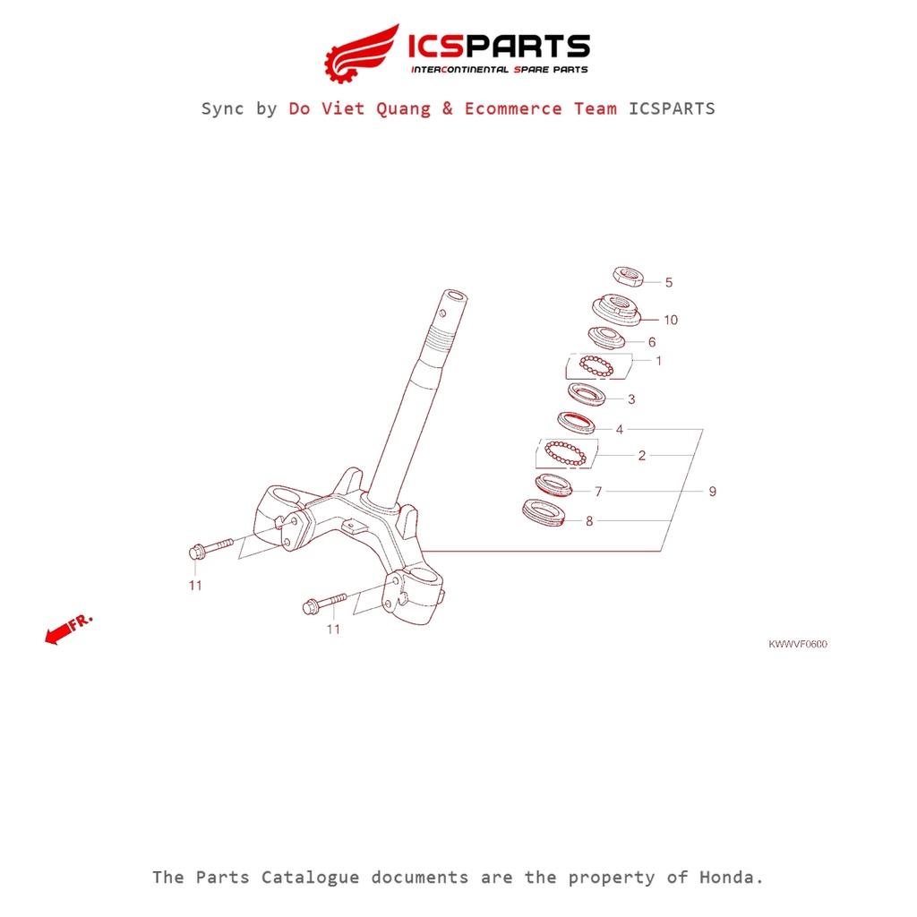 Cổ Lái (F-6-B) HONDA Wave 110 S/ Wave 110 Rs / Wave 110 Rsx (Đời Đầu) Parts Catalogue
