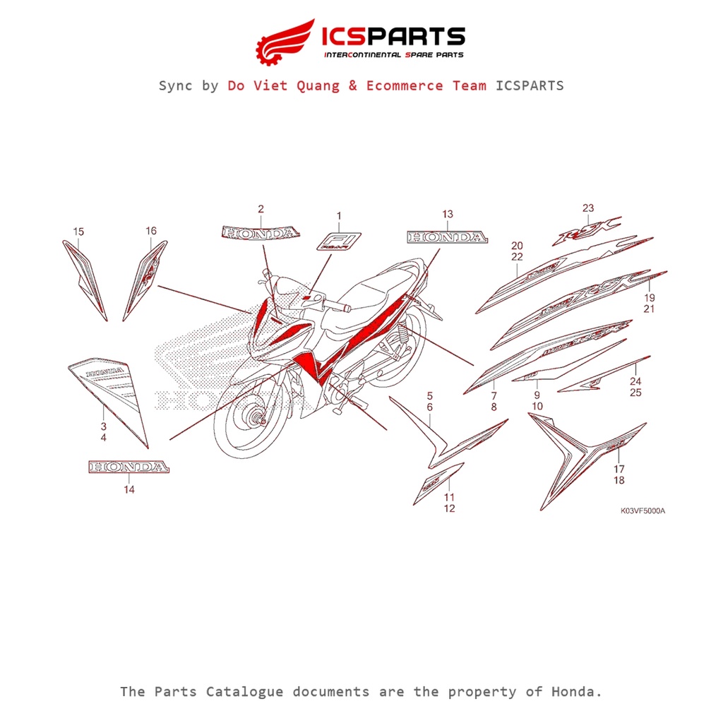 Tem Xe - Mác Xe (F50-A) HONDA Wave 110 Rsx (2014-2018) Parts Catalogue