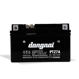 Ắc quy Đồng Nai PTZ7A 12V - 7Ah miễn bảo dưỡng - dùng cho xe máy