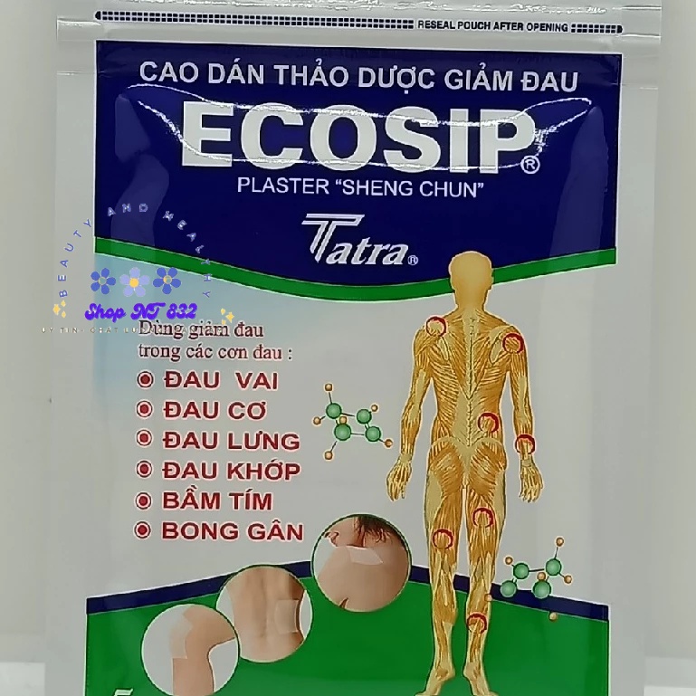 Cao dán thảo dược giảm đau Ecosip gói 5 miếng