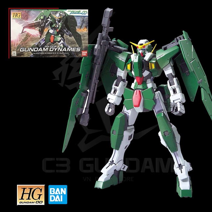 [BANDAI] MÔ HÌNH HG 1/144 GN-002 Gundam Dynames HG00