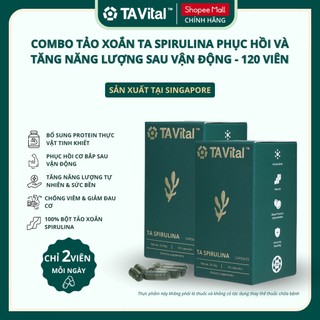 TA VITAL - Combo Phục hồi Sau Vận Động, Tăng Năng Lượng Từ Thiên Nhiên - Hộp 120 viên Tảo xoắn Spirulina
