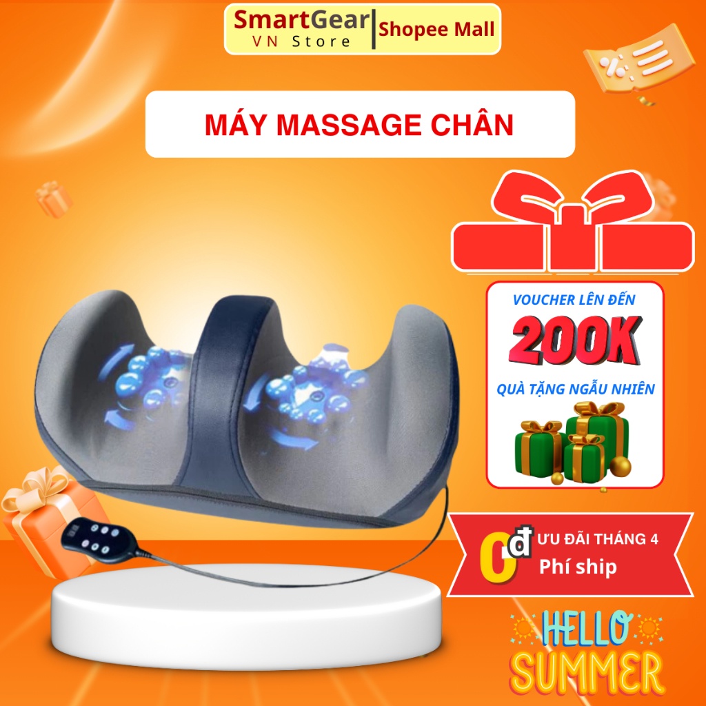 Máy Massage Chân Cao Cấp SMART GEAR VNSTORE, Mát Xa Nhiệt Hồng Ngoại, Xoa Bóp Bắp Chân Đa Chức Năng