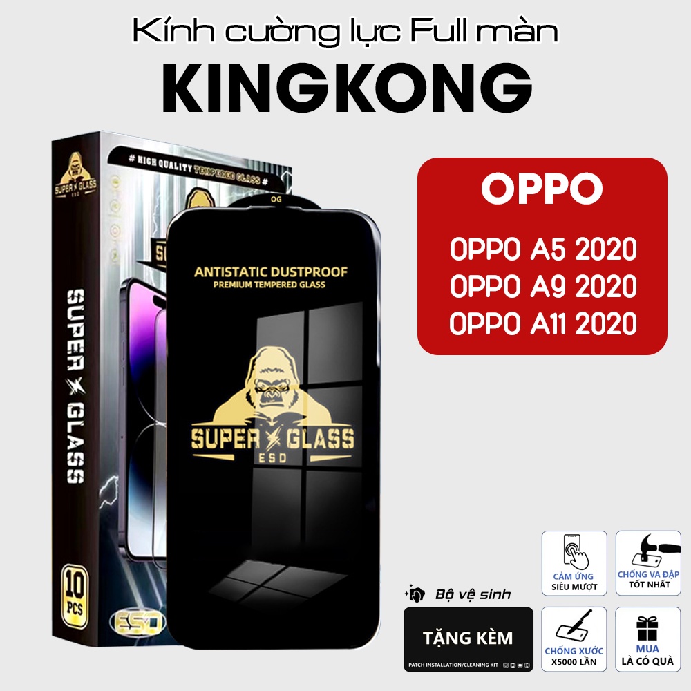 Kính cường lực Oppo A5 A9 A11 2020 Full màn tĩnh điện - Shop cường lực