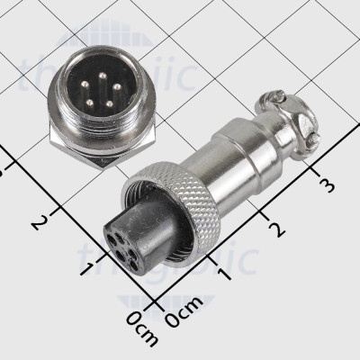 [2 Cái]- GX12-5P Bộ Đầu Nối Tròn Đực-Cái 5 Chân Thẳng Hàng 3A 125V Linh Kiện Smart
