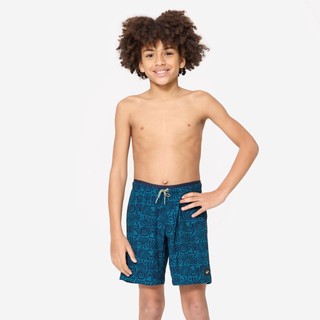 Quần short bơi bé trai dáng dài DECATHLON 100 Atao xanh dương/họa tiết mã 8920556