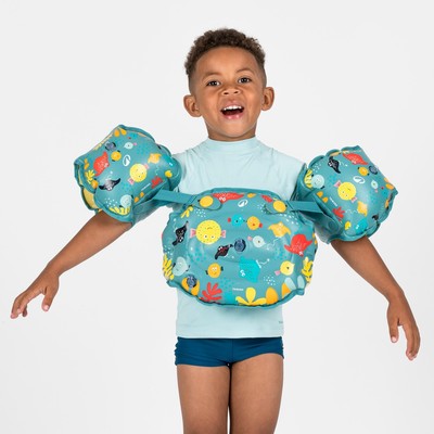 Phao bơi đeo tay DECATHLON phao lưng trẻ em DECATHLON Tiswim xanh dương/họa tiết cá mã 8919938