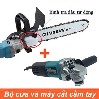 Bộ Chuyển Đổi cưa xích gắn máy mài cầm tay tra dầu tự động, Lưỡi cưa xích, bộ lam xích
