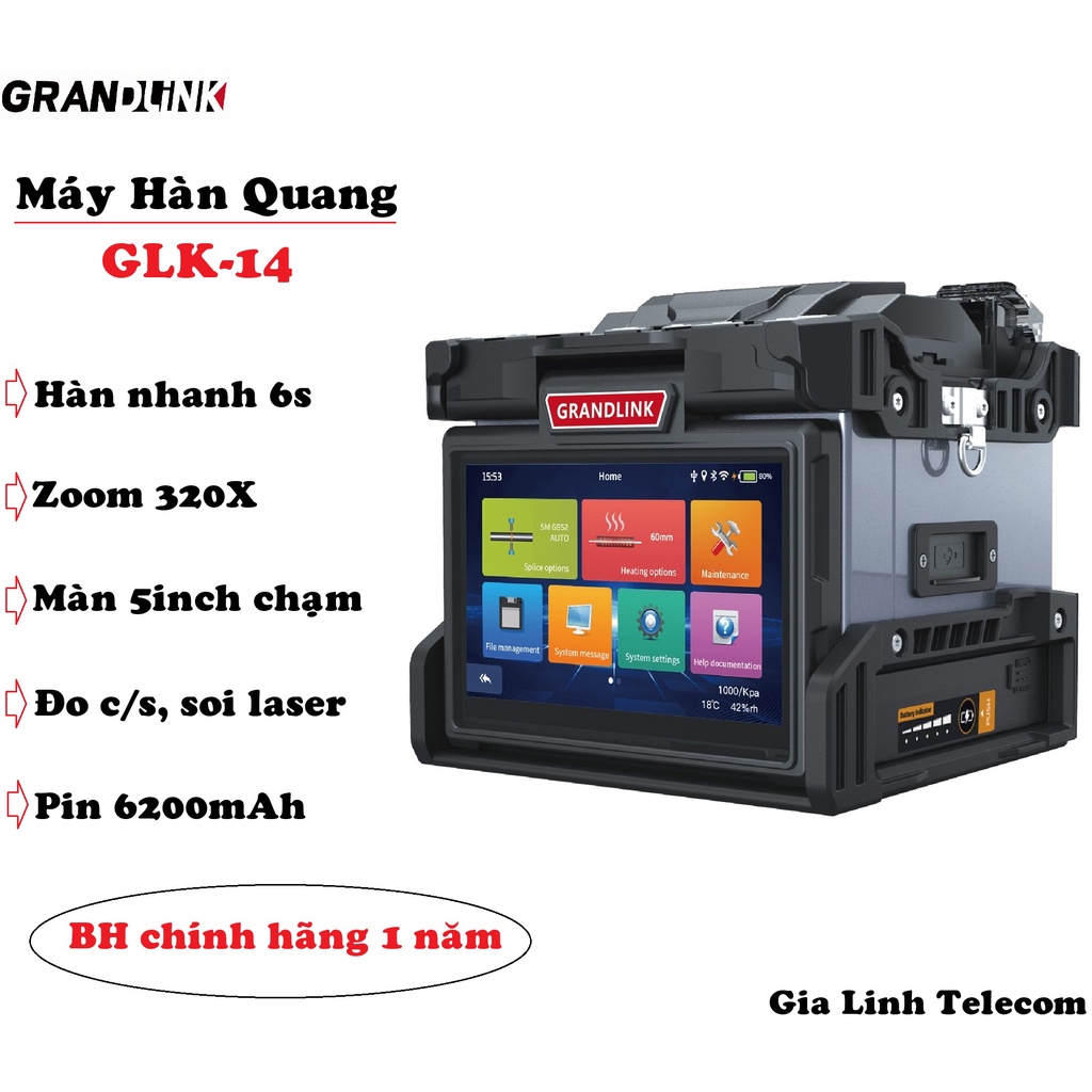 Máy hàn cáp quang tự động Grandlink GLK-14