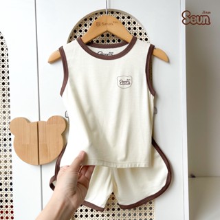 Bộ ba lỗ cho bé trai bé gái cotton lụa mát lạnh 8kg đến 35kg bộ mặc nhà đồ bộ cho bé SEUNKIDS bộ sát nách bộ tank top