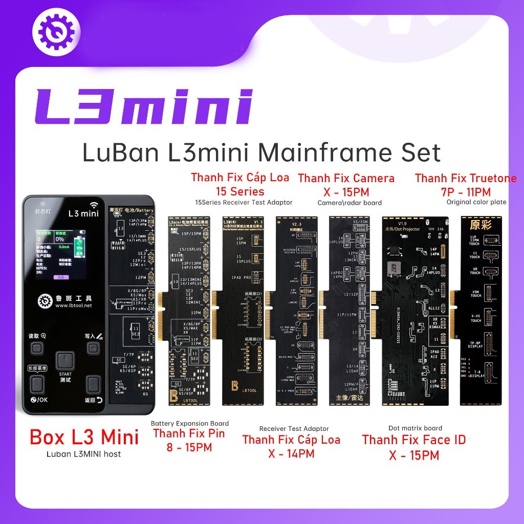 Box Luban L3 Mini | Làm Face ID - Fix Pin - Fix Camera - Fix Cáp Loa Trong Kèm Thanh Fix