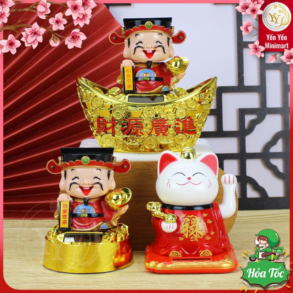 Thần Tài Vẫy Tay, Mèo Chiêu Tài, Di Lạc Gật Đầu Liên Tục Nhỏ Nhắn, Dễ Thương - Không Cần Pin