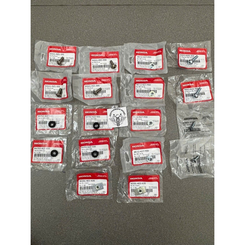 bộ ốc bắt mỏ dè (18 cái) trước sau xe winner x v3 chính hãng.