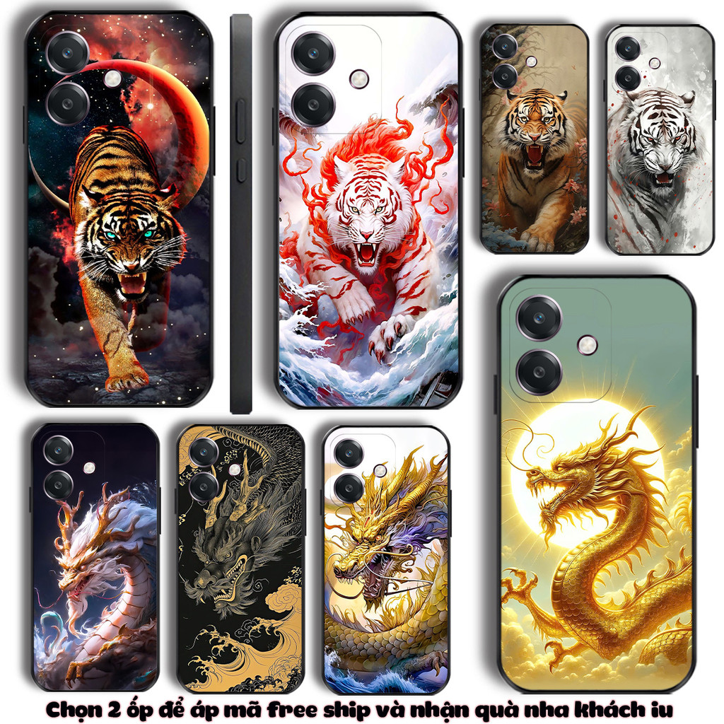 Ốp lưng Oppo A3x , Oppo A3 rồng hổ dũng mãnh phong thủy