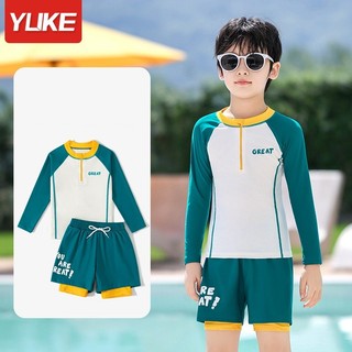 Bộ đồ bơi trẻ em, bộ đồ bơi rời cho bé trai dài tay chống nắng quần có lót cho bé lớn size 110-170