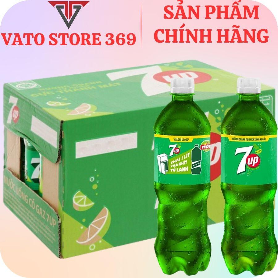 Nước ngọt có ga 7UP chanh có đường chai 600ml