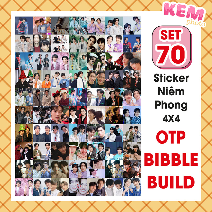 SET 70 sticker niêm phong BIBLE BUILD - Đã cắt rời - Tem dán 4x4cm in hình OTP Bible Build xinh xắn 
