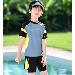 Bộ đồ bơi trẻ em, bộ đồ bơi bé trai YUKE cộc tay quần có lót size XL - 6XL (110-160) windybaby