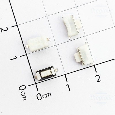 [30 Cái]- Nút Nhấn 3x6mm Cao 5mm 2 Chân SMD Đầu Trắng