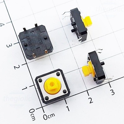 [10 Cái]- B3F-4055 Nút Nhấn 12x12mm Cao 7.3mm 4 Chân Xuyên Lỗ