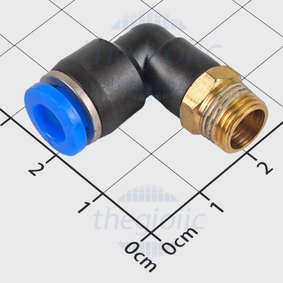 [5 Cái]- PL6-01 Đầu Nối Khí Nén Cong L Ống 6mm Ren Ngoài 9.7mm, 1/8inch