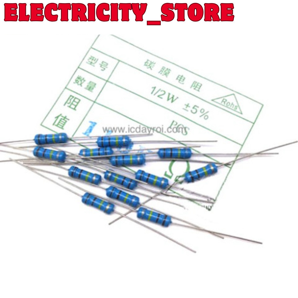 [5 Cái]- Điện trở 91K 1/2W 5% (Gói 20 con)