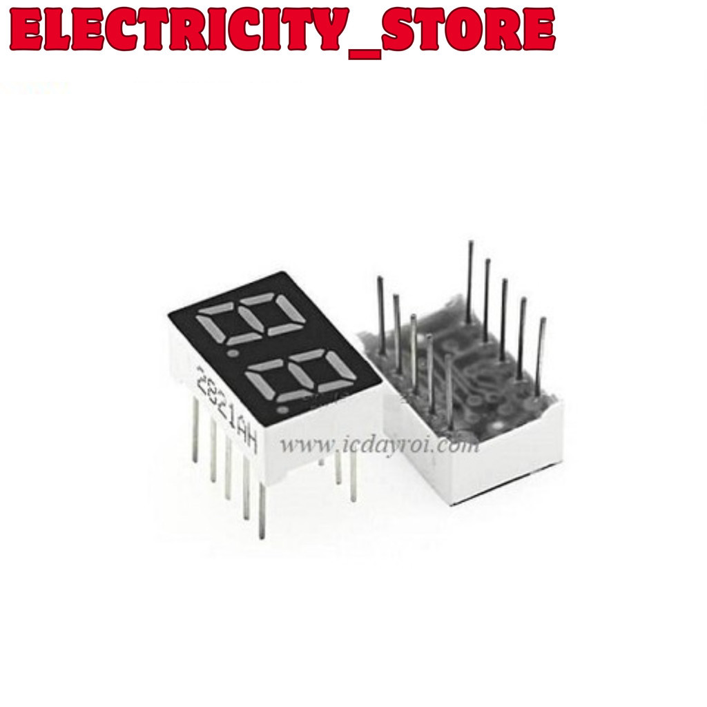 [5 Cái]- Led 7 đoạn 2 số 0.36inch cathode chung
