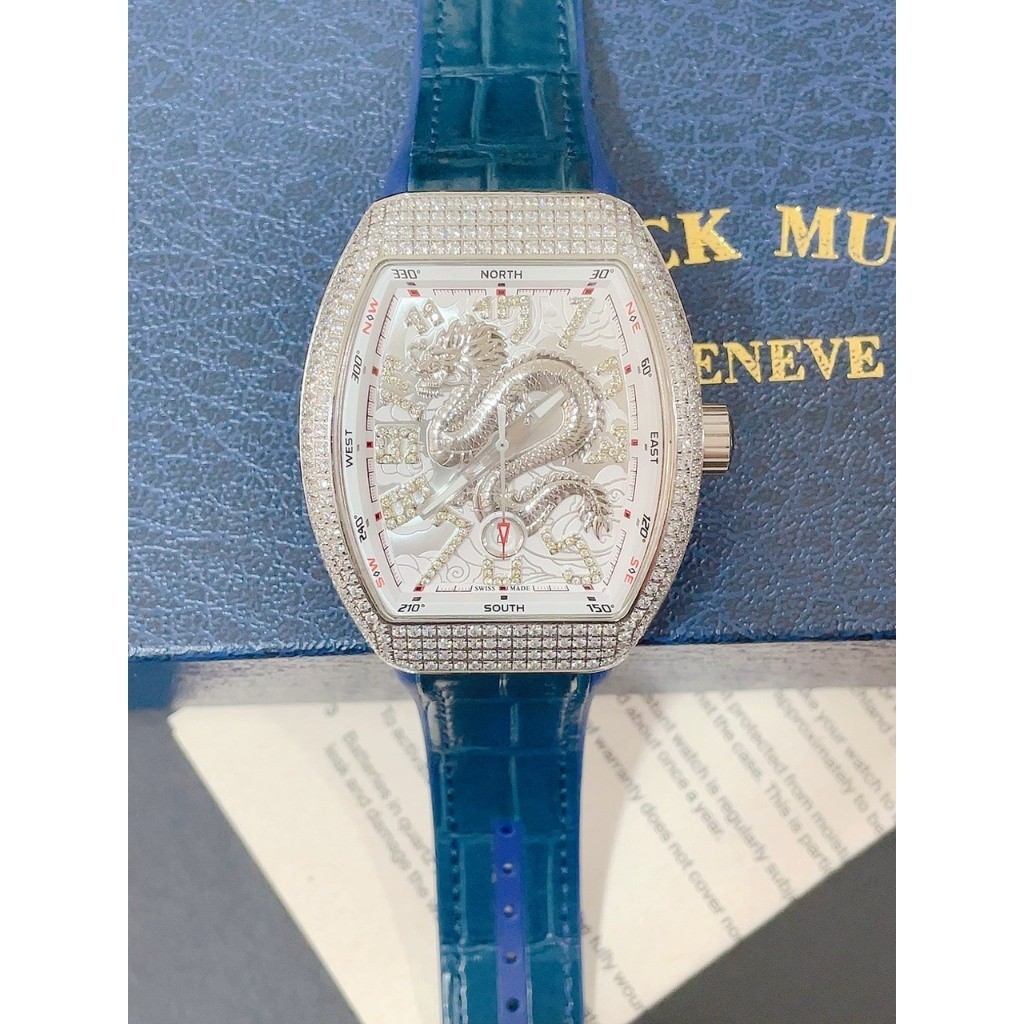 Đồng Hồ nam Franck Muller Vanguard Dragon v45 44mm máy Cơ Automatic - full đá CZ