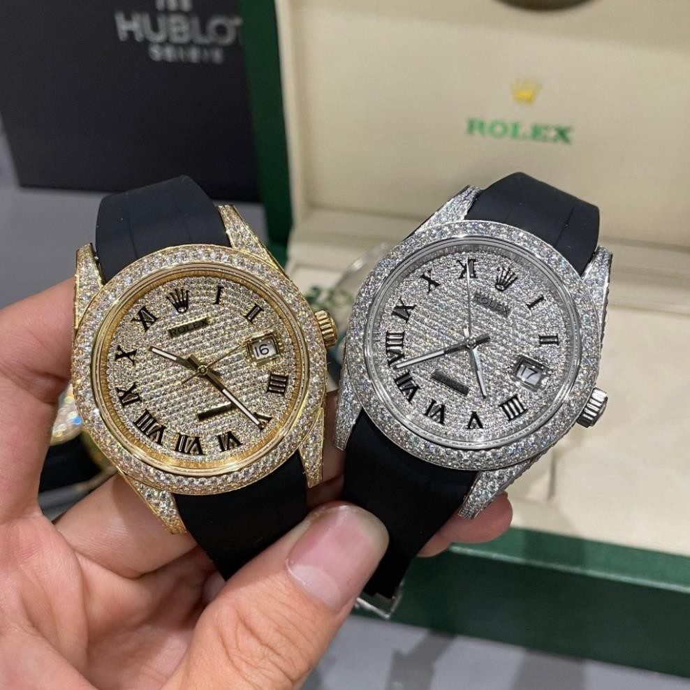 Đồng Hồ nam Rolex Datejust 41mm máy Cal 3235 31 chân kính 28800vph, full đá cz