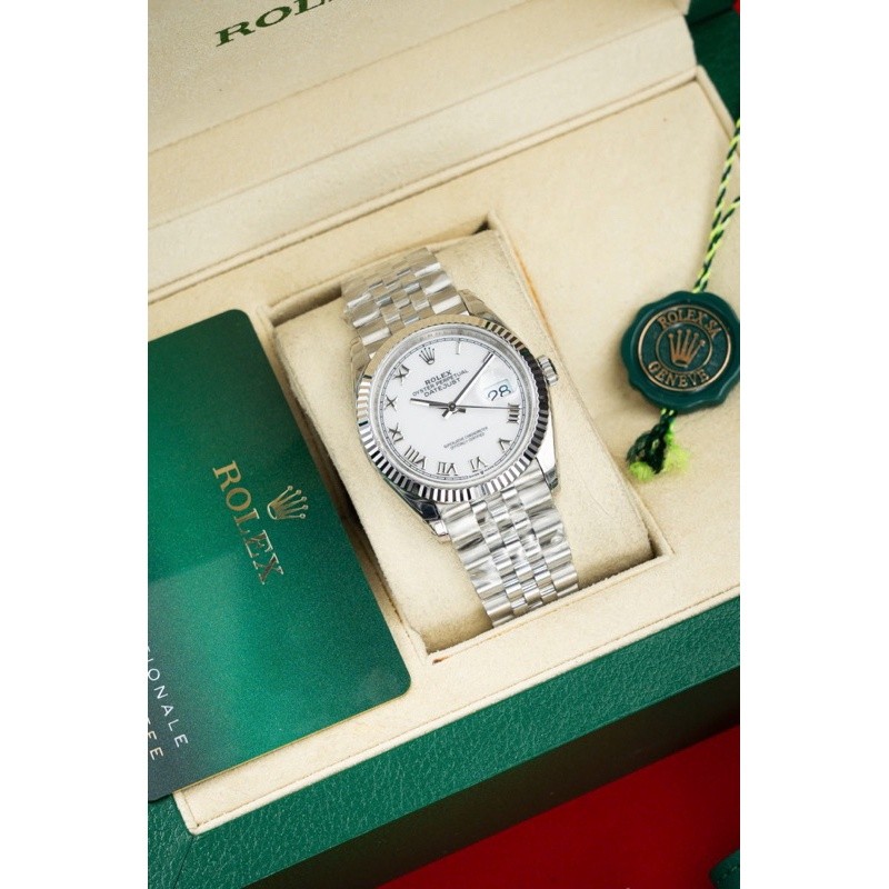 Đồng Hồ Nam Rolex Datejust 116234 cọc số la mã mặt trắng— size 36mm— máy cal3235 tích cót 70h— VS Fa