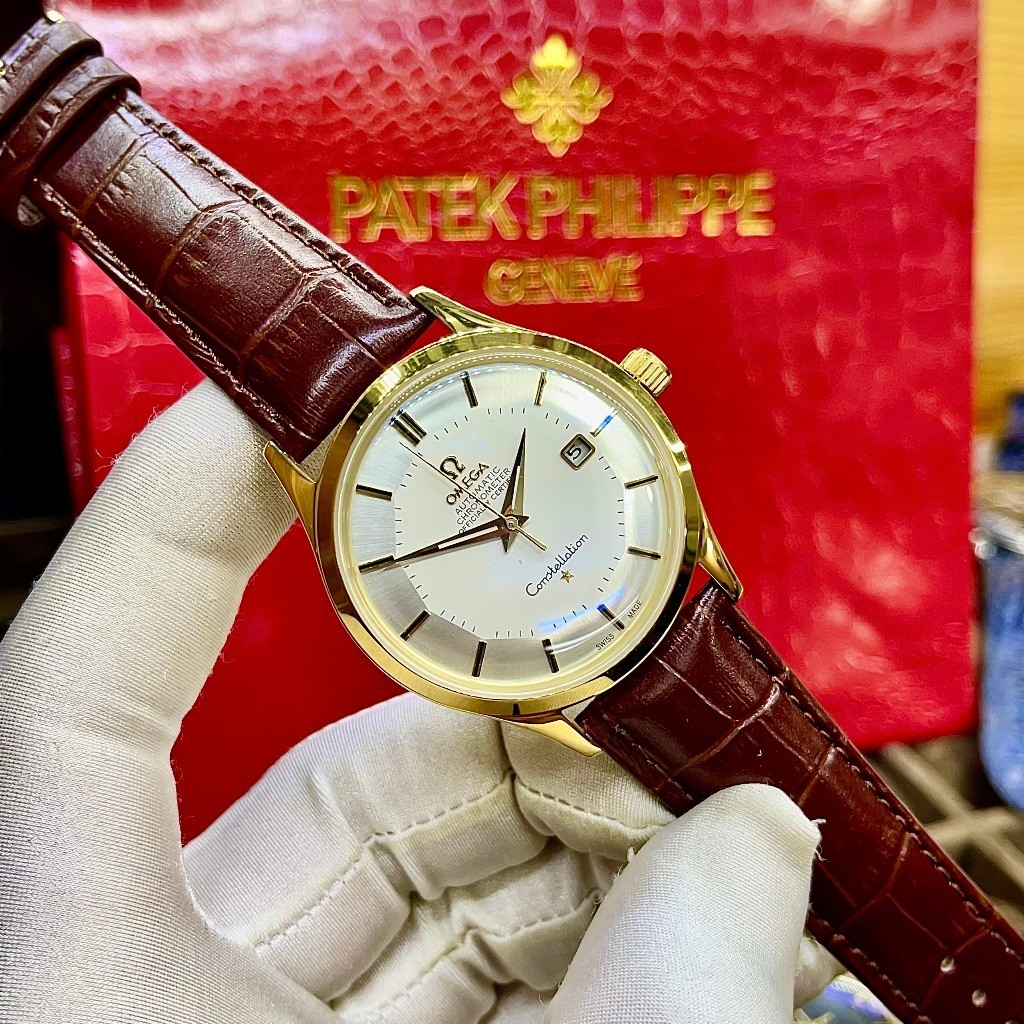 Đồng Hồ Nam omega Sapphire OMA425A Case 40mm Bát Quái DÂY DA Máy Cơ Automatic Nhật . Revo Watch