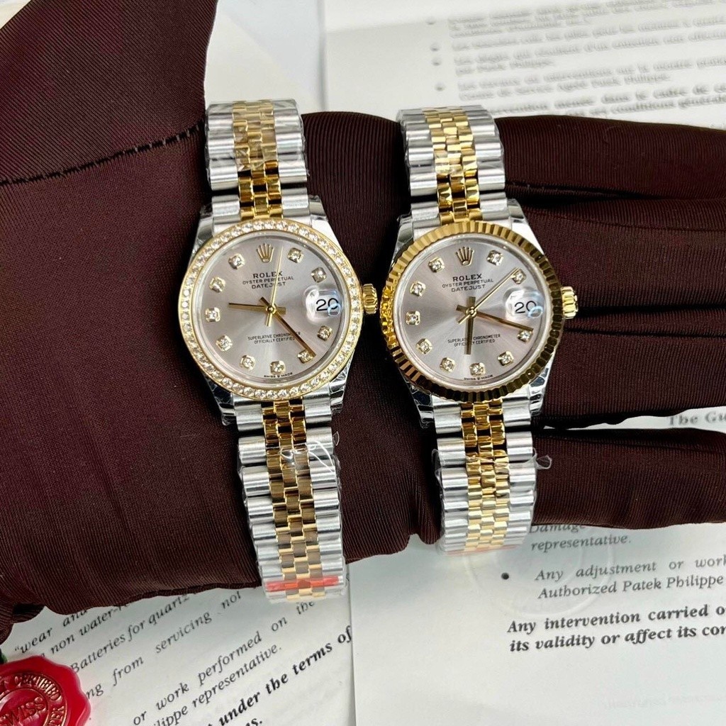 [TẶNG HỘP] Đồng hồ Nữ ROLEX Lady Oyster Perpetual Date Just Sundust TN demi- Thép 904L . RevoLuxury