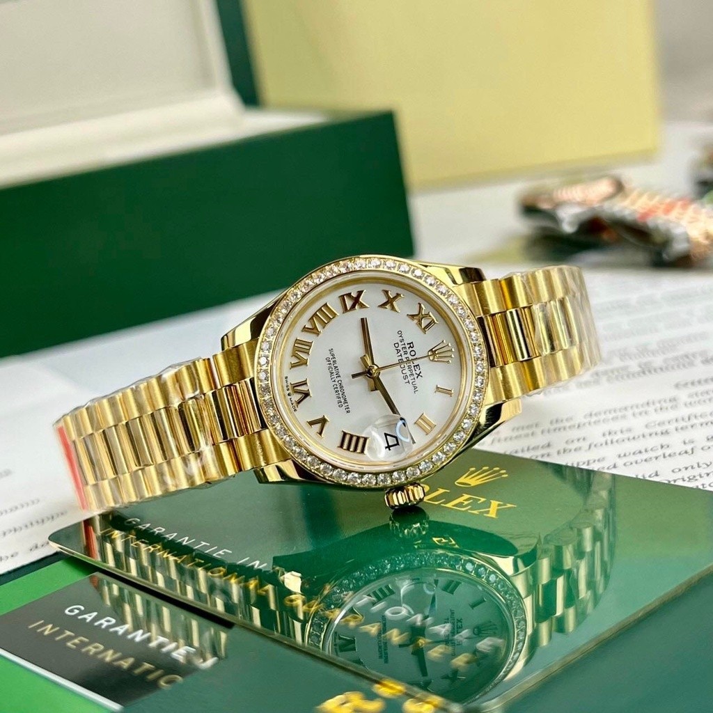 [TẶNG HỘP] Đồng hồ Nữ ROLEX Lady Oyster Perpetual Date Just WGN- Thép 904L- automatic- 31mm- BẢO HÀN