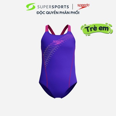 Đồ Bơi Một Mảnh Bé Gái Speedo Medley Logo Medalist - Tím - 8-1345815333