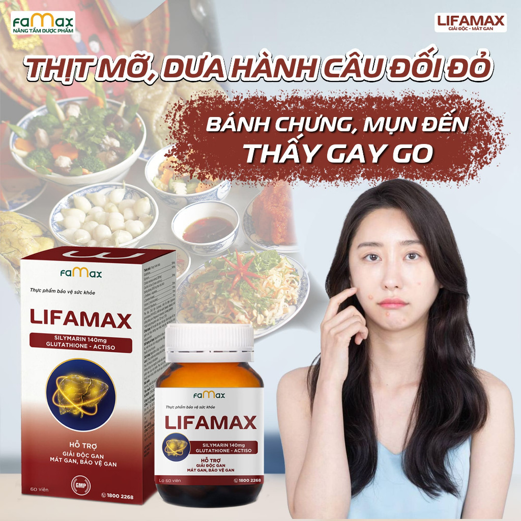 [Bảo Hành] Lifamax Hỗ Trợ Mát Từ Gan Ra Ngoài Da Hộp 30 viên
