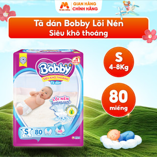Tã Dán Sơ Sinh BOBBY NEWBORN S80/ M76 Lõi Nén Cotton-soft 3mm Thấm Hút Nhanh Mềm Mại Cho Bé - MC16