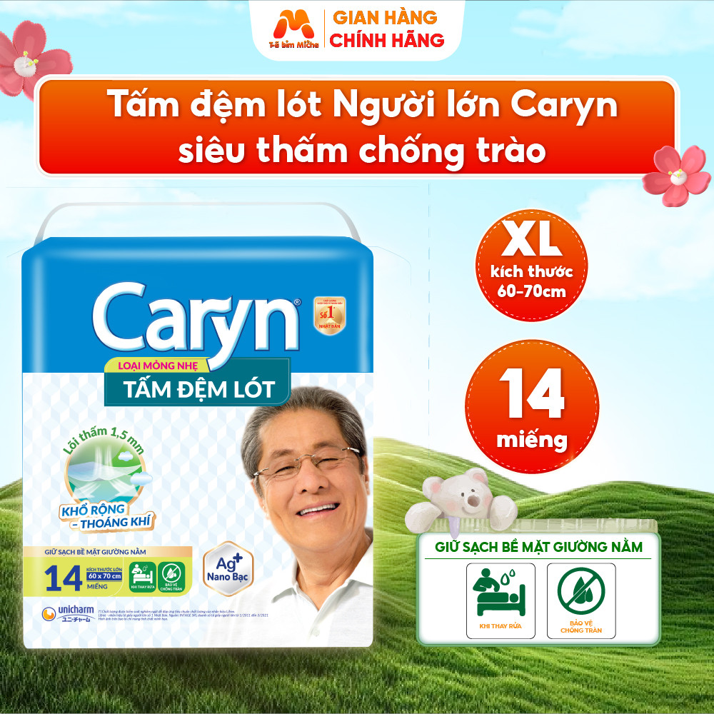 Tấm Đệm Lót Người Lớn CARYN UNDERPAD Siêu Thấm Chống Trào Nano Bạc Ngừa Mùi Hôi Size XL14 - MC37