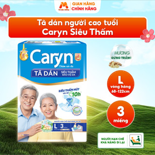 [COMBO 4 GÓI] Tã Dán Người Cao Tuổi CARYN TAPE Siêu Thấm Chống Tràn Khô Thoáng Size L/3 miếng - MC52