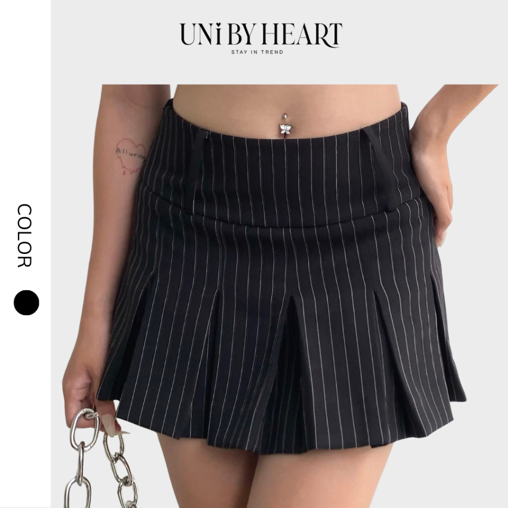 Chân váy kẻ xếp ly Glory Skirt dáng ngắn CV021, cạp trễ phong cách trẻ trung, hiện đại