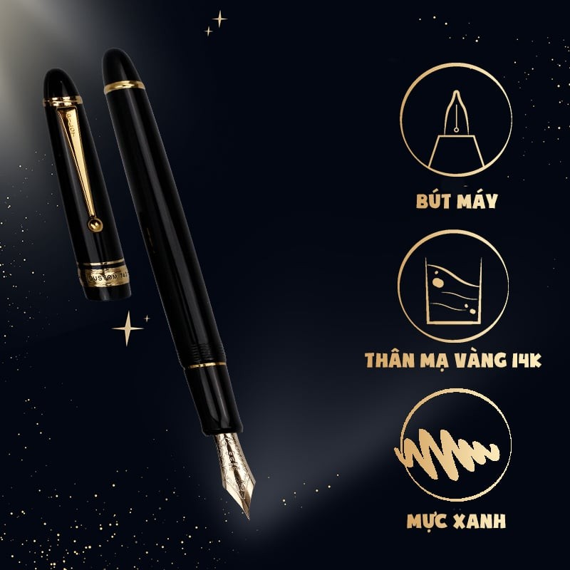 Bút máy cao cấp PILOT Custom 743 FKK-3000R-B-SF (ngòi mạ vàng 14K)