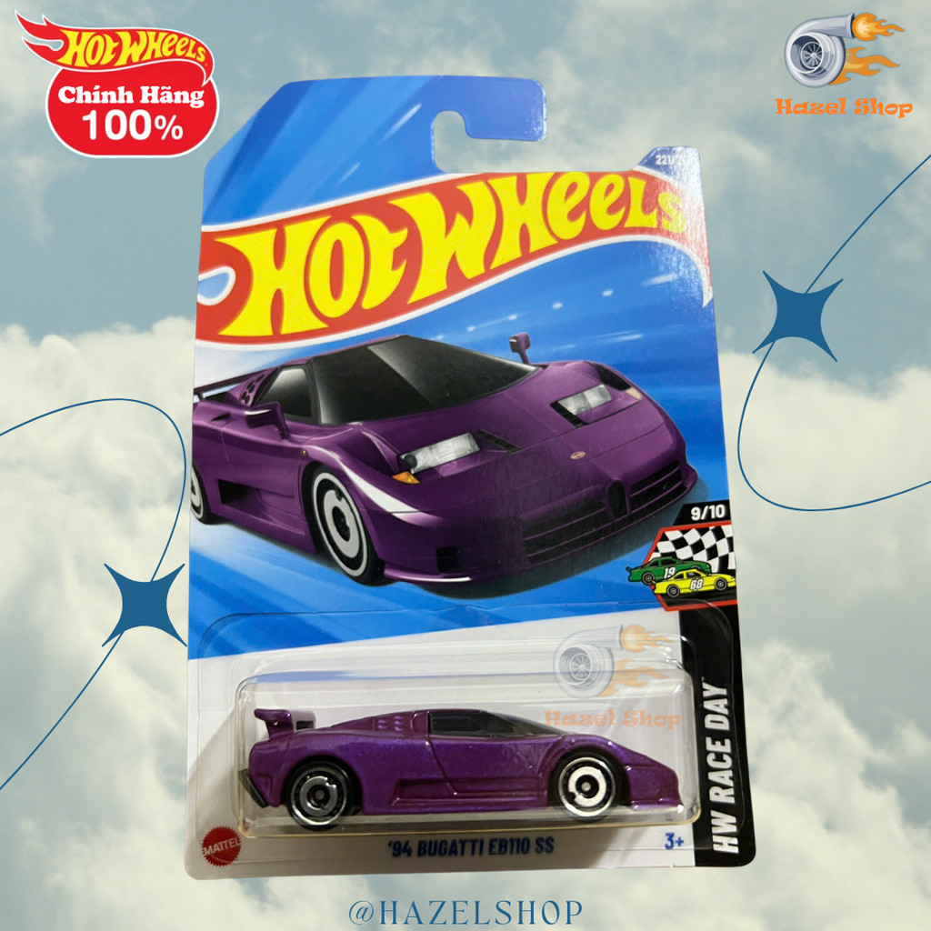 Hazel Shop - Xe mô hình Hot Wheels '94 Bugatti EB110 SS Purple
